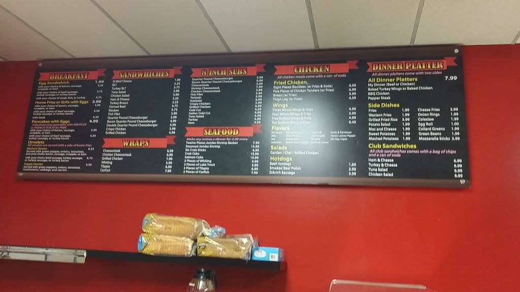 My Carryout Interior and Menu